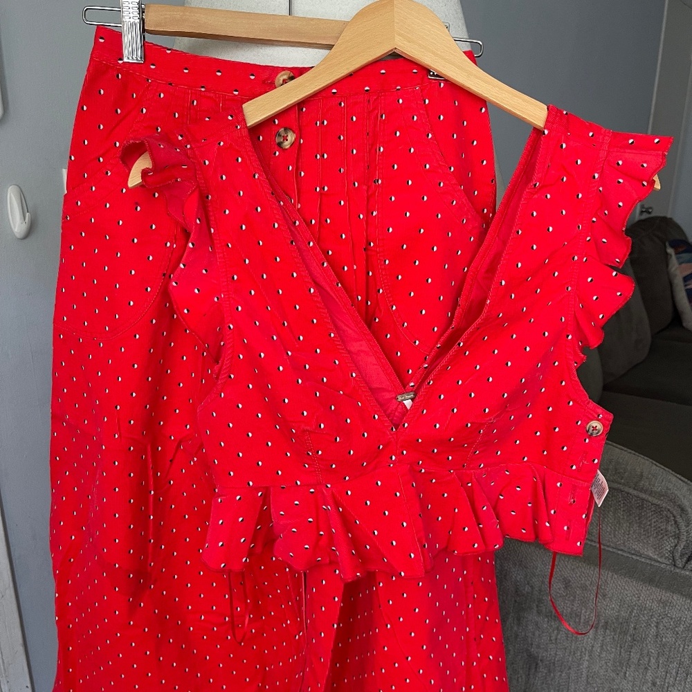 Free People Corduroy Two Piece Skirt Set